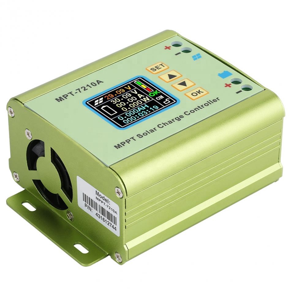 MPT-7210A LCD MPPT Контроллер заряда солнечной панели алюминиевый сплав для литиевой батареи 24V / 36V / 48V / 60V / 72V аккумулятор