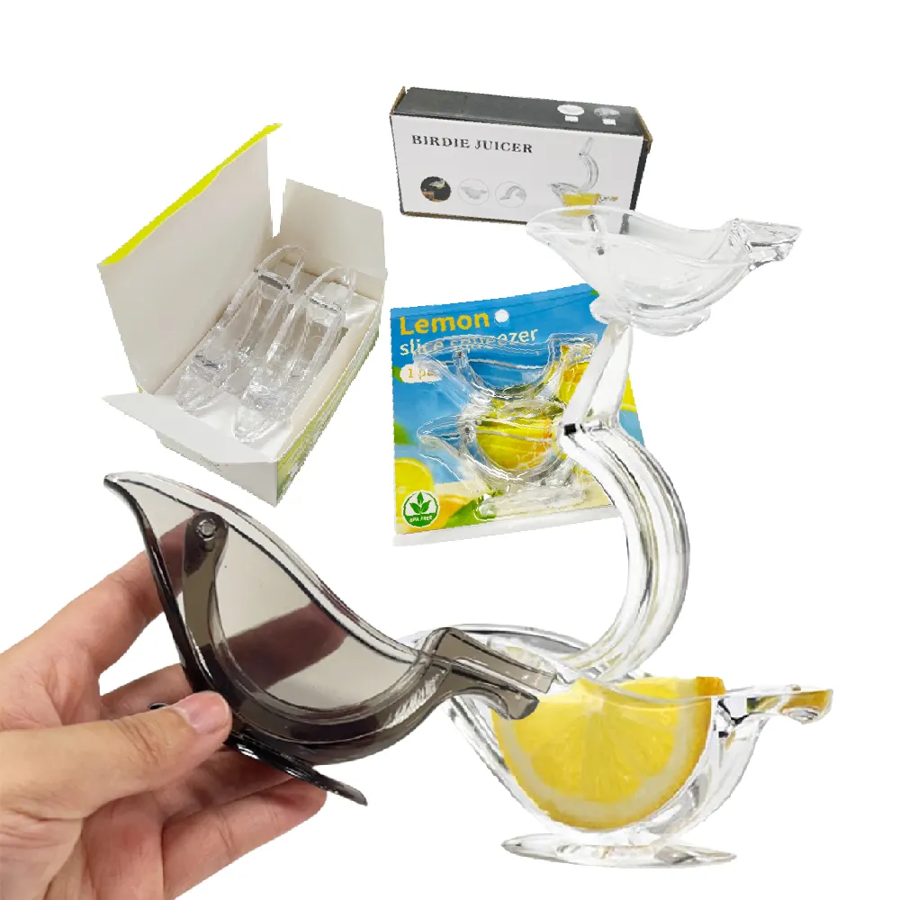 Clear Plastic 2 Pack Acrylic Crystal Bird Shaped Lemon Squeezer Manual Lemon Juice Slice Squeezer