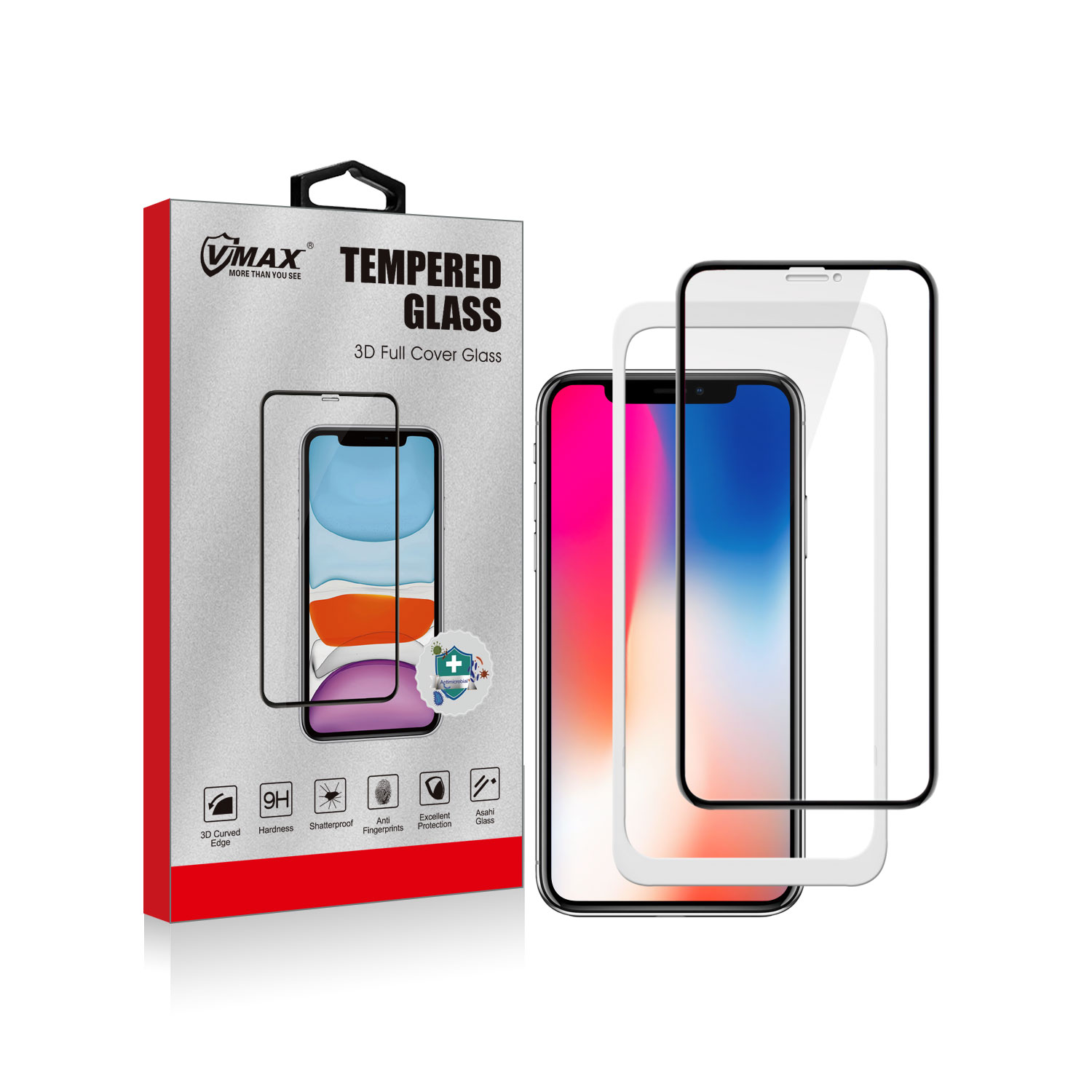 For Iphone X 9H hardness 0.33mm thickness Tempered Glass Screen Protector Mobile Phone Tempered Glass