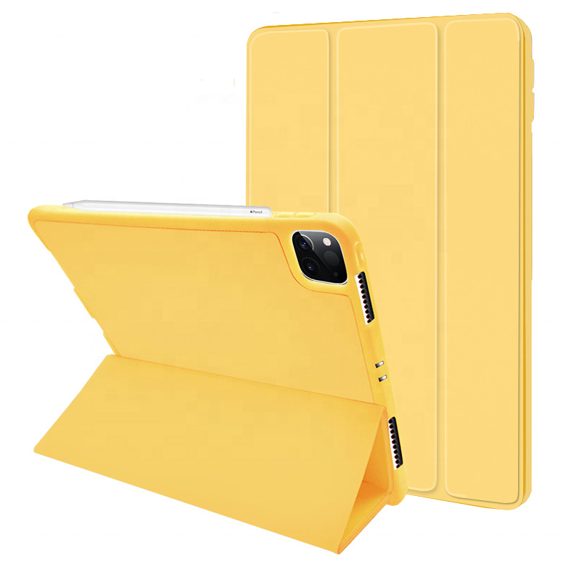 Умный трехслойный флип-чехол для Apple iPad 7th 8th поколения 12,9 "11" 2020 с держателем карандаша, мягкая гибкая задняя крышка