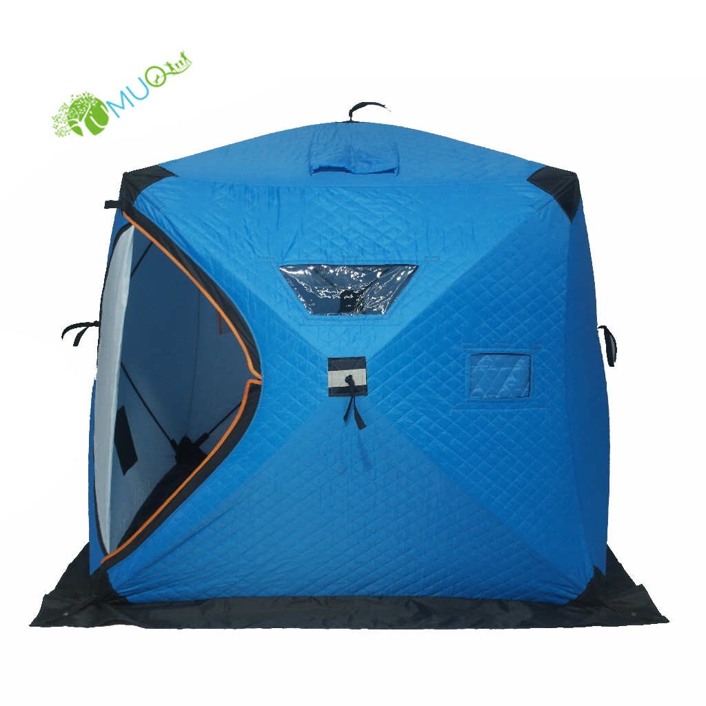 YumuQ 7.2' 2-3 Person Quilted 3 Layers Winter Ice Cub Fishing Tent, Waterproof Ice Hub Fishing Shelter Tent For Outdoor Fishing