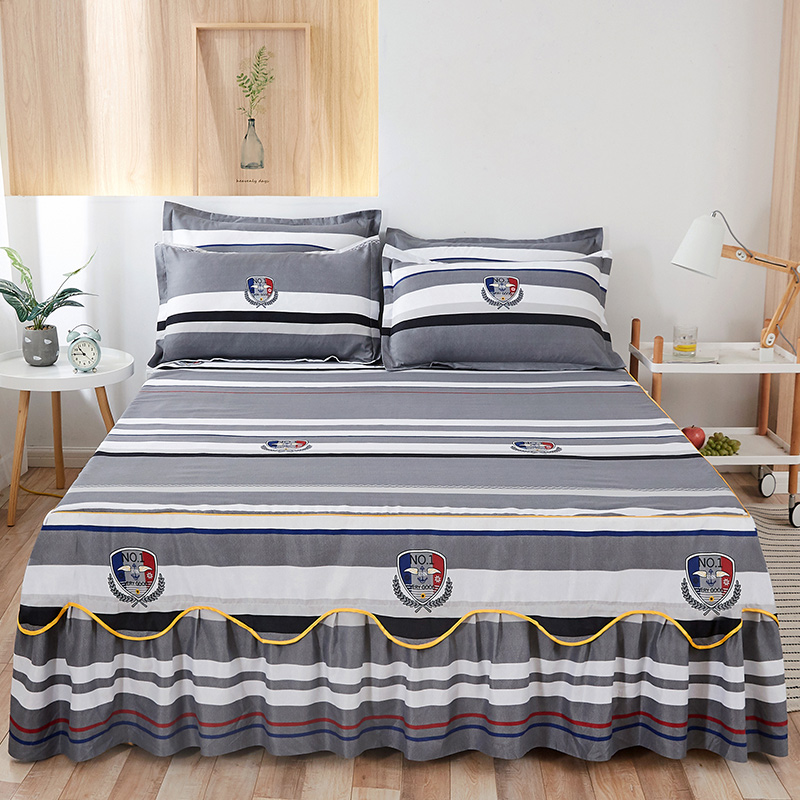 New polyester king size bed sheet skirts bed cover skirt for bedroom