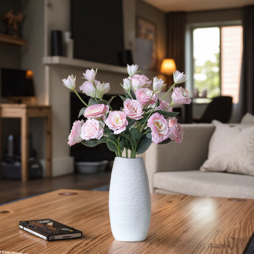 Modern Large Diameter Hydroponic Tabletop Vase Red Stone Fruit Flower Ornaments for Home Decor Hotel Entrance for Maison Decor