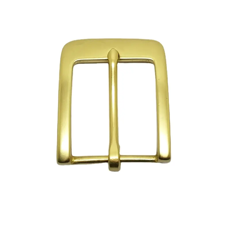40mm Solid Brass Belt Buckle Gold Finish Wholesale Men Metal Buckle Customized Logo Brand Engraved