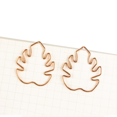 Leave Shape Paper Clip Metal Clips Bookmarks Stationery
