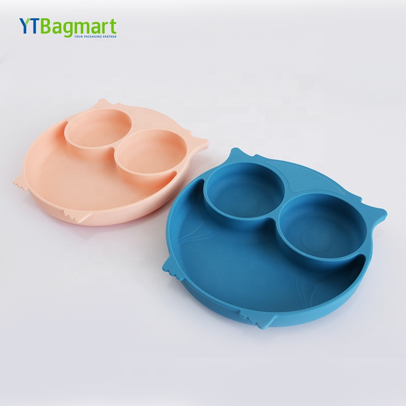YTBagmart Amazon Горячая BPA Бесплатная детская силиконовая подставка тарелка для еды Нескользящие силиконовые разделенные Детские тарелки для малышей
