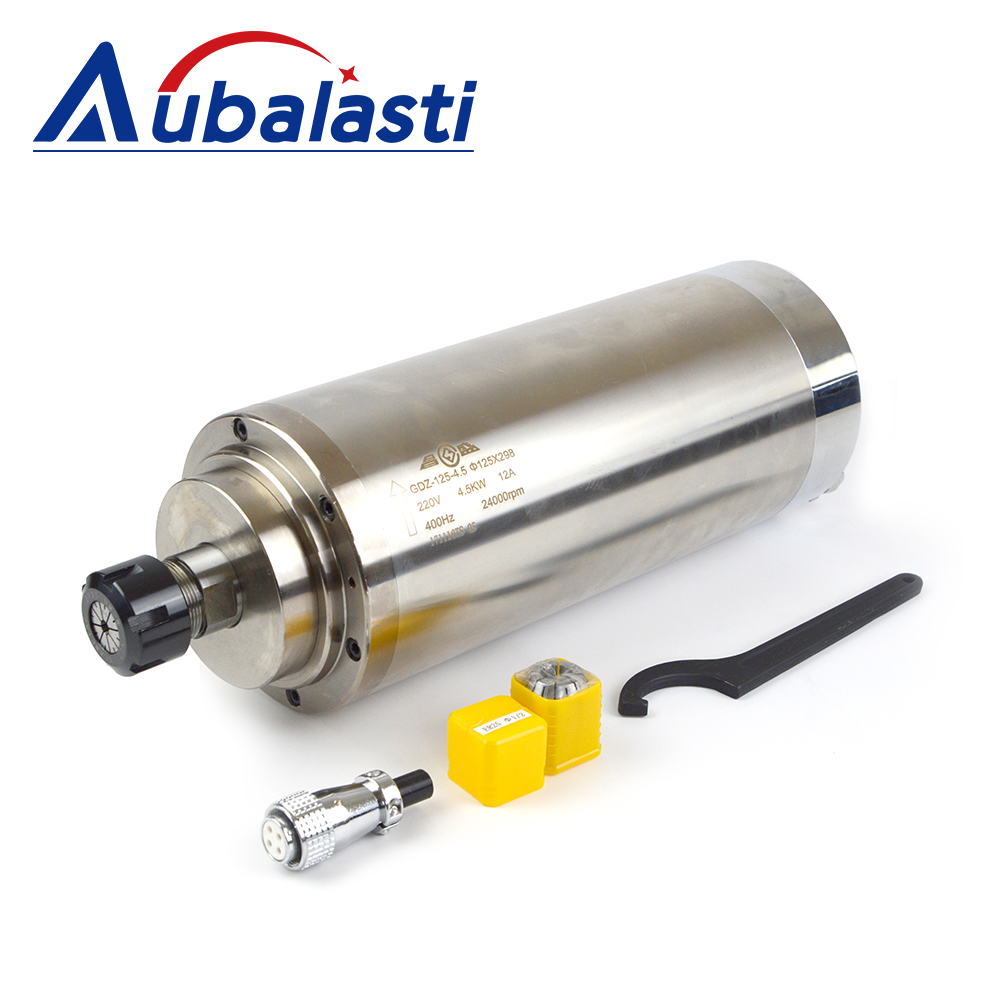 Водяное охлаждение шпинделя GDZ-125 4.5KW 5.5KW 6KW ER25 380v 8A 220v 12A 24000 об/мин двигатель быстроходного шпинделя фасонно-фрезерного станка с ЧПУ для фрезерный станок с ЧПУ машины