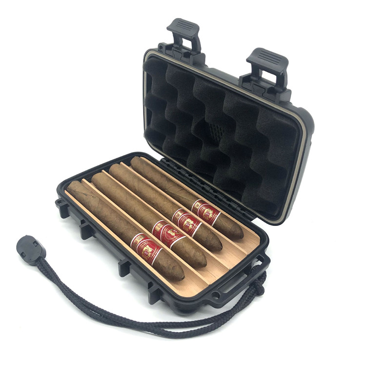 Leather Case 3cm Thin Portable Cigar Case Real Cowhide Made Five Standard Cigars Case Packing