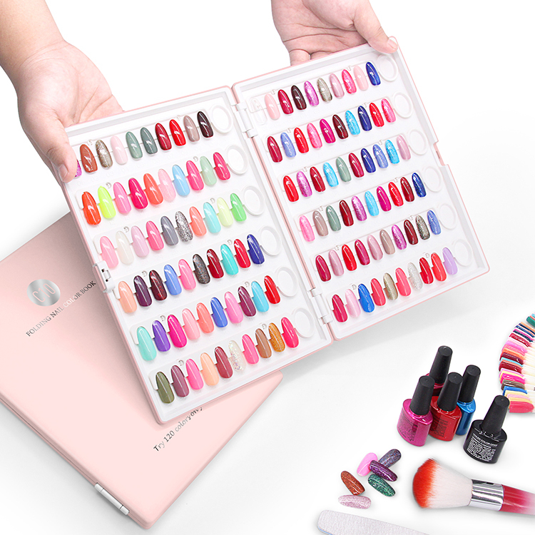 2023 New Embedded 120 Colors Nail Color Book Manicure Nail Gel Display Book for Nail Salon