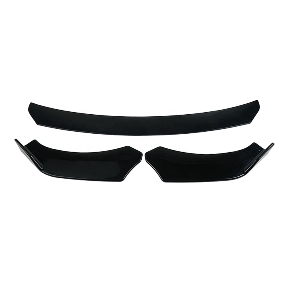 NiceCNC Universal ABS Glossy Black Car Front Lip Chin Bumper Body Kits Front Body Splitter Set