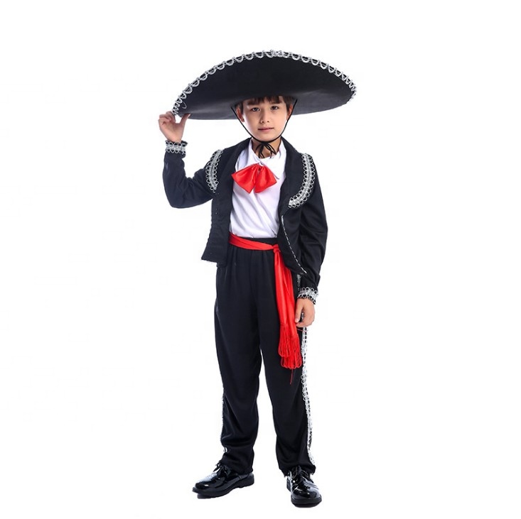 Halloween Party Stage Performance Mexican Poncho Costume Mariachi Amigo Dance Mexico Costume For Kids