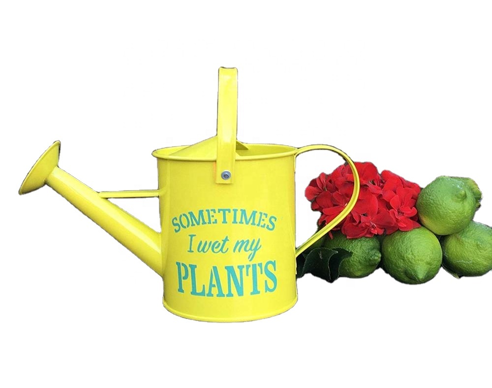 Yellow Galvanized Metal watering cans wholesale