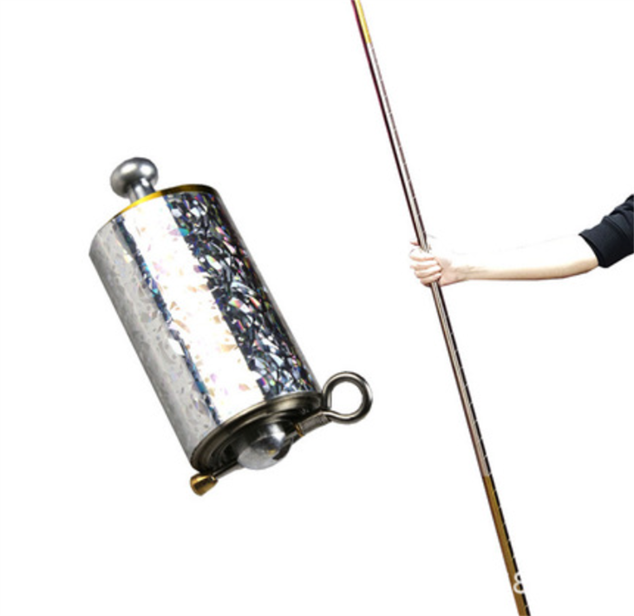 Staff Portable Martial Arts Staff Prop Metal High Elasticity Steel Silver Stick 110CM Stretchable Magic wand pocket staff stick