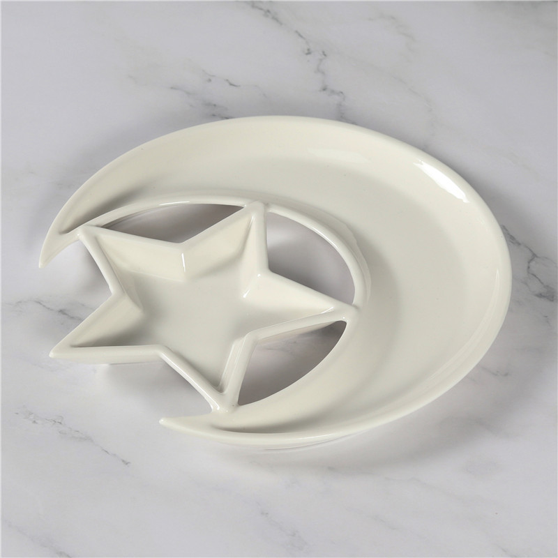 Wholesale modern home wedding tableware plates creative moon star plate dish ceramic porcelain plates