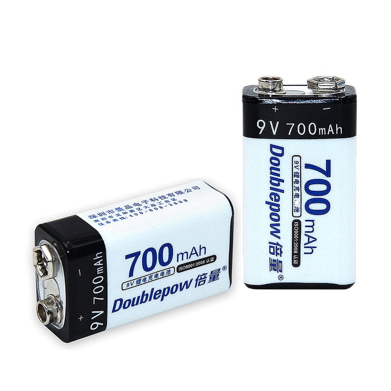 Пользовательский сверхмощный 700mah размер 6f22 6lr61 006p перезаряжаемый литий-ионный 9v промышленный аккумулятор для мультиметра