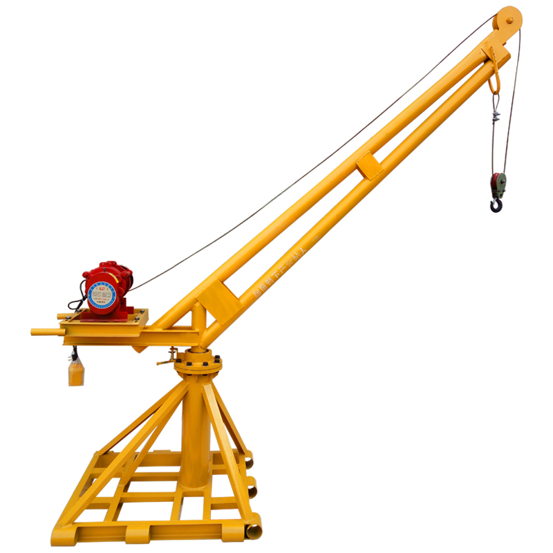 360 Degree 500kg portable small jib lift monkey mini crane with electric hoist