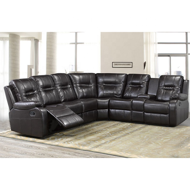 Frank Furniture 7 Seater Luxury Air Leather Leisure Recliner House Furniture Sofa Set Living Room Modern