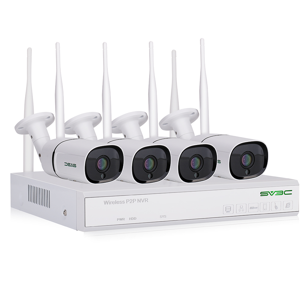 Комплект камеры видеонаблюдения 2 Мп Wifi NVR 4 канала 1080p беспроводной комплект NVR