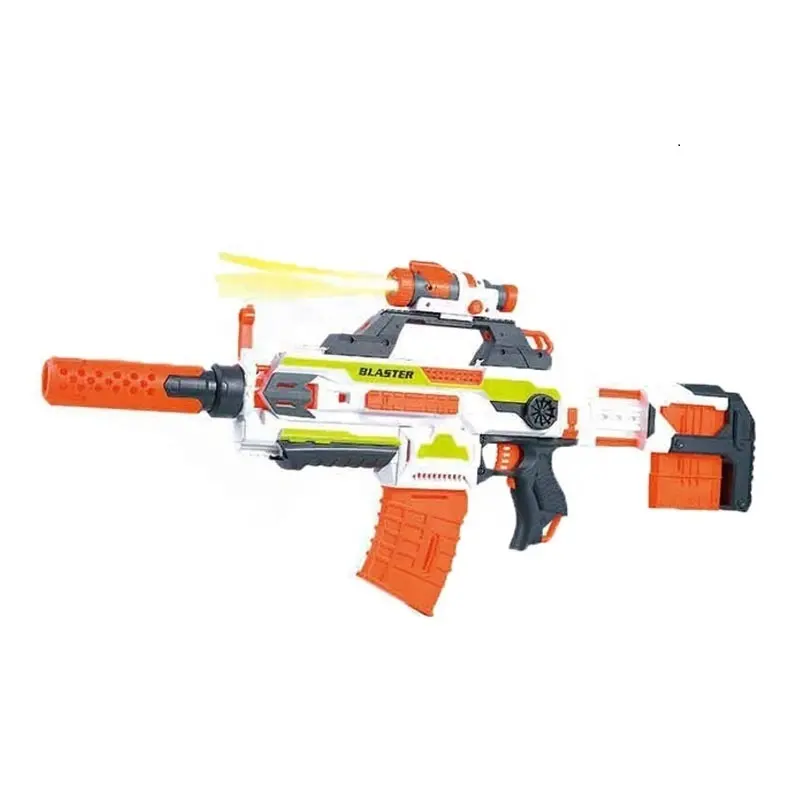 High quality toy guns for boys kids soft bullet electric shell ejecting plastic diy building kits