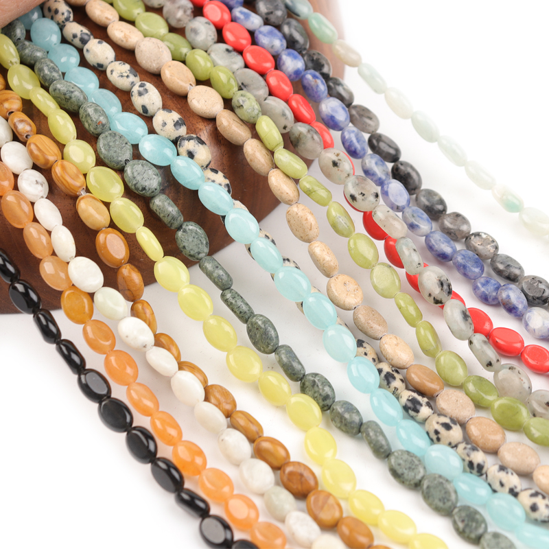 Natural Stone Egg-shape Quartz Oval Loose Beads Jewelry DIY Wholesale