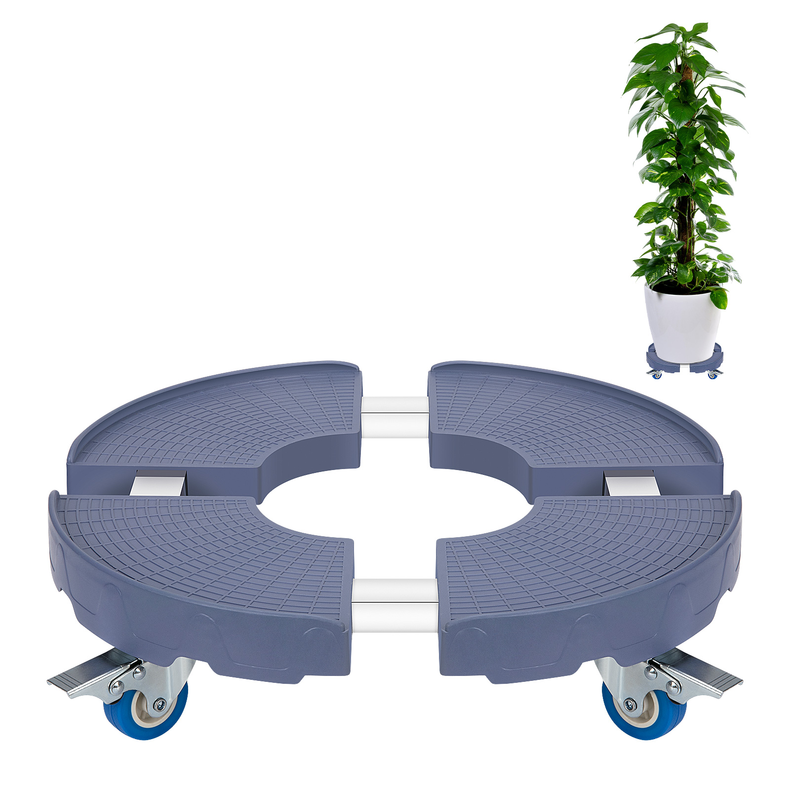 Plant Pallet Caddy with 4 Wheels,Wheeled Planter Saucer Tray, Indoor Rolling Planter Dolly on Wheels