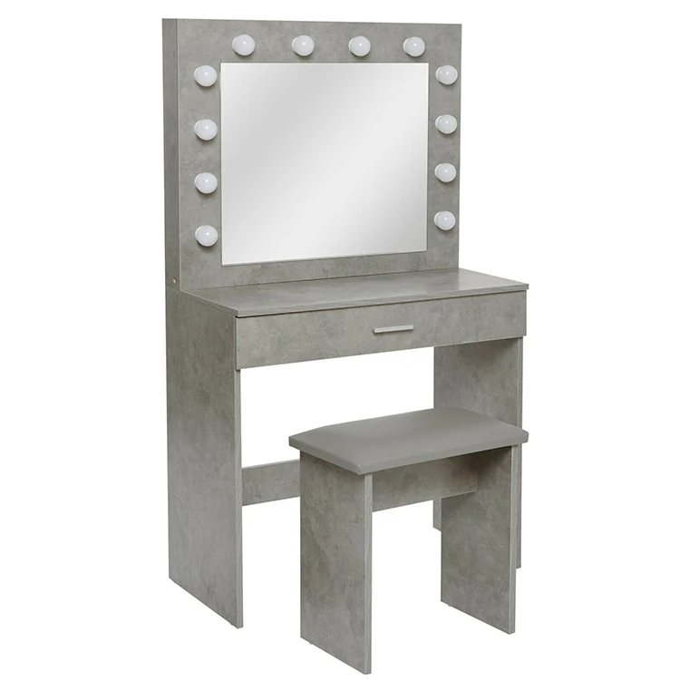 Fast Delivery From Stock Hot Selling Items Modern Vanity Dressing Table With Lighted Mirror Bedroom Furniture