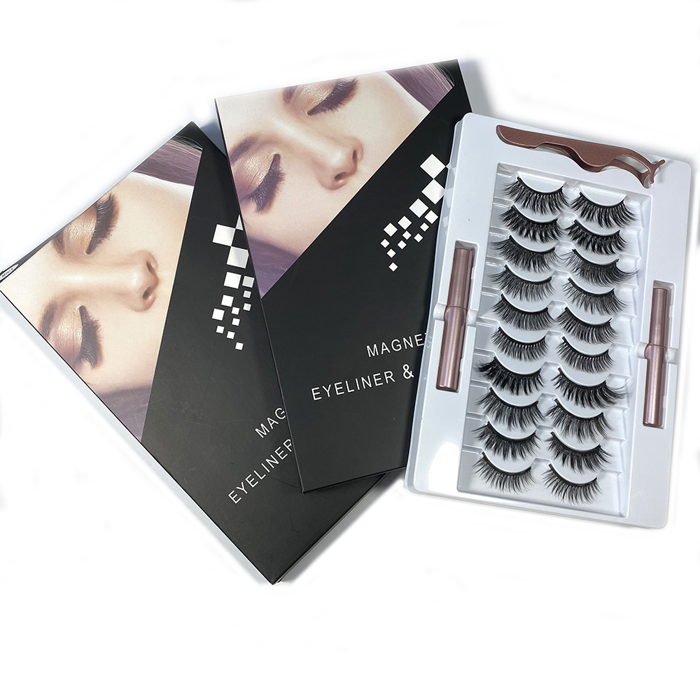 False Mink Magnetic Eyelash Private Label 10 Magnetic Eyelash and Eyeliner