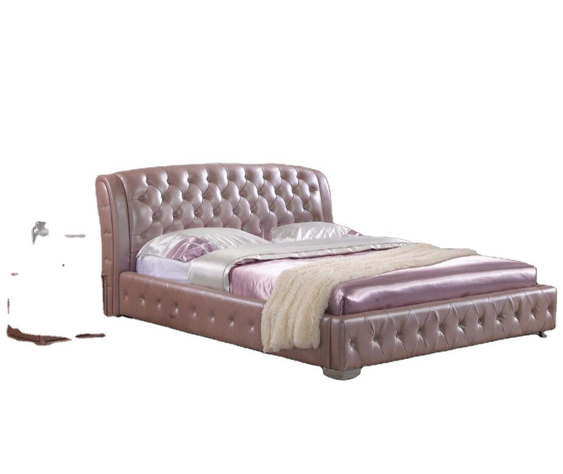Modern style bed soft leather Beds for home furniture bedroom New design 2021