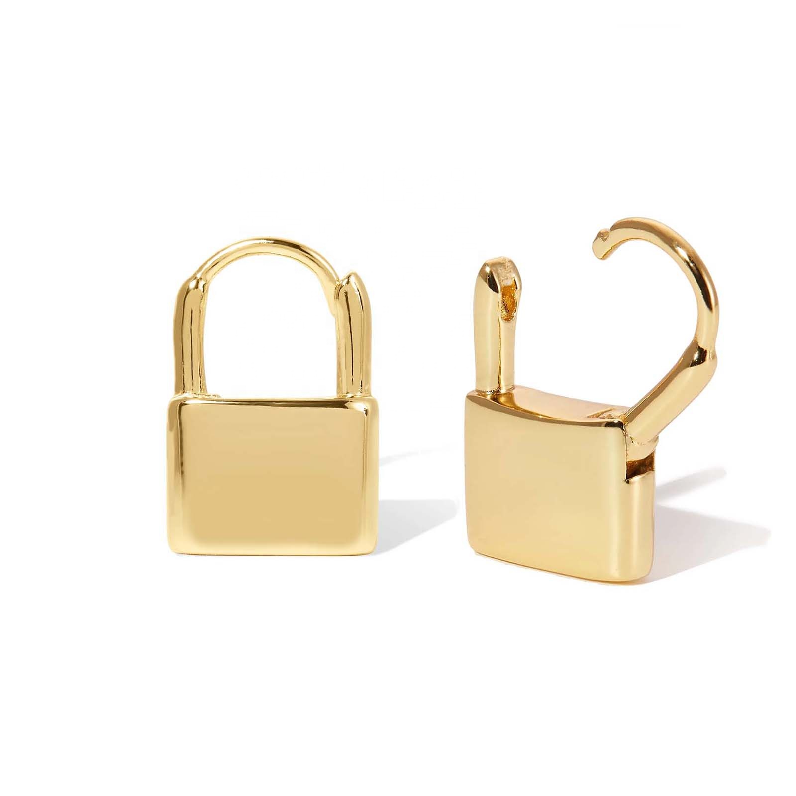 Итальянские серьги Huggie в форме замка из стерлингового серебра 925 пробы, 2019