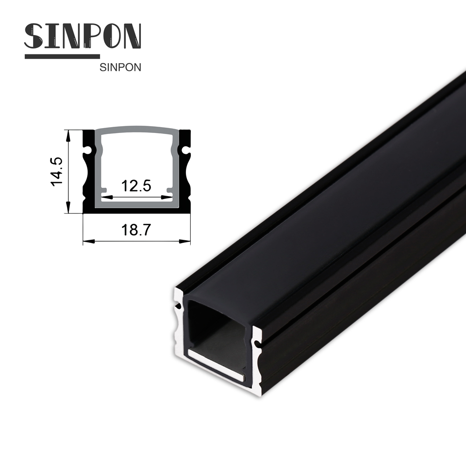 China Professional Customized Black Anodized Linear Channel Led Alu Aluminum Extrusion Housing Profiles For Strip Light