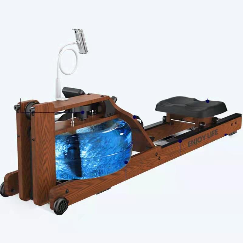 Lijiujia New Arrival Rower Machine Indoor Rowing Machine De Rames Oak Water Resistance Wooden Customized Logo Track Color Double
