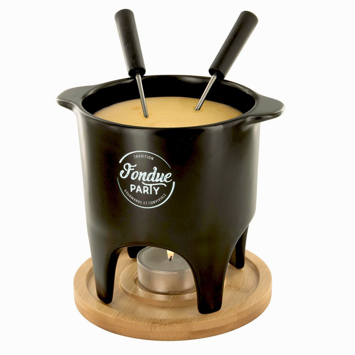 Candle Fondue Set Ceramic Cheese Marshmallow Fondue Warming Kit Set
