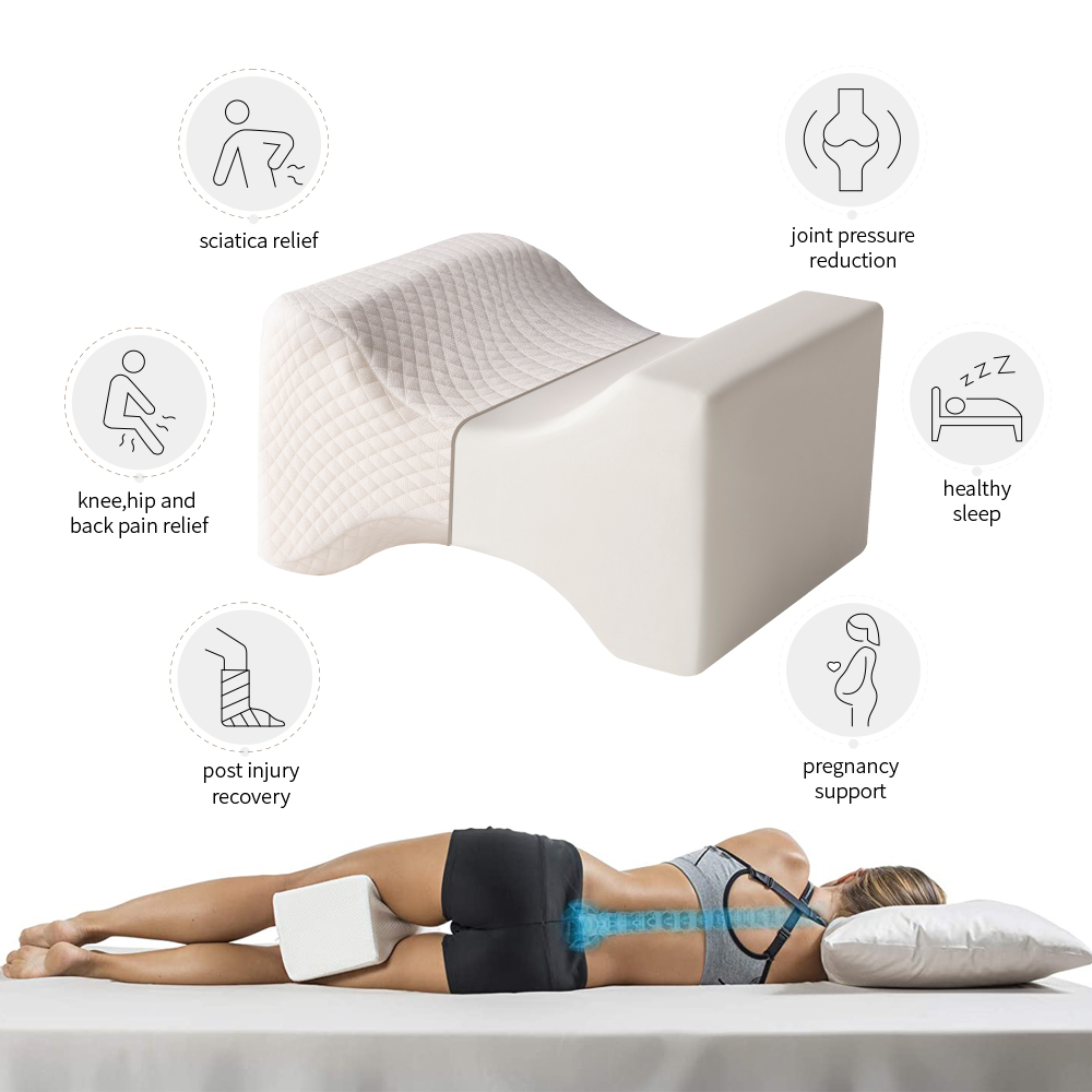 Knee Pillow With Elastic Strap Leg Pillow For Sleeping On Side Orthopedic Knee Pillow For Hip