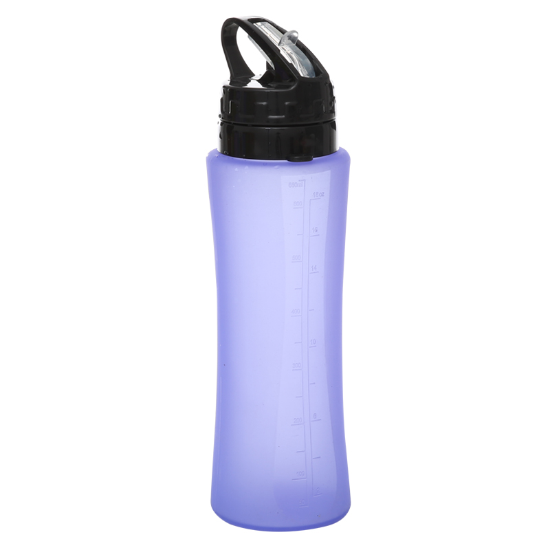 New 500ml outdoor cycling portable silicone sports drinking cup with straw