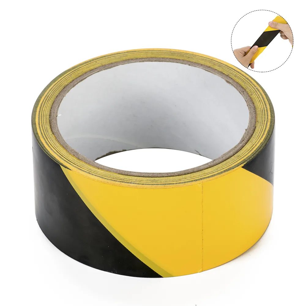 Black yellow PVC self adhesive industrial floor marking hazard tape warning caution tape safety tape