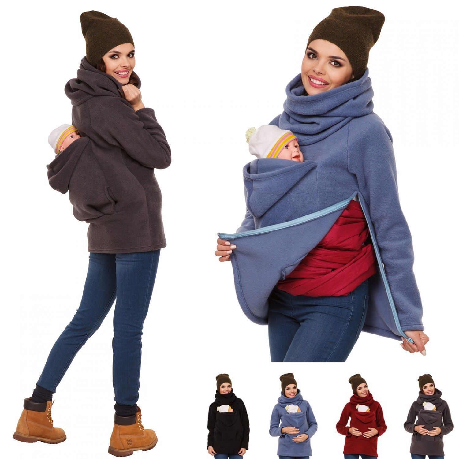 European And American Fashion Maternity Wear Multifunctional Kangaroo Sweater Jacket Baby Wear Jacket