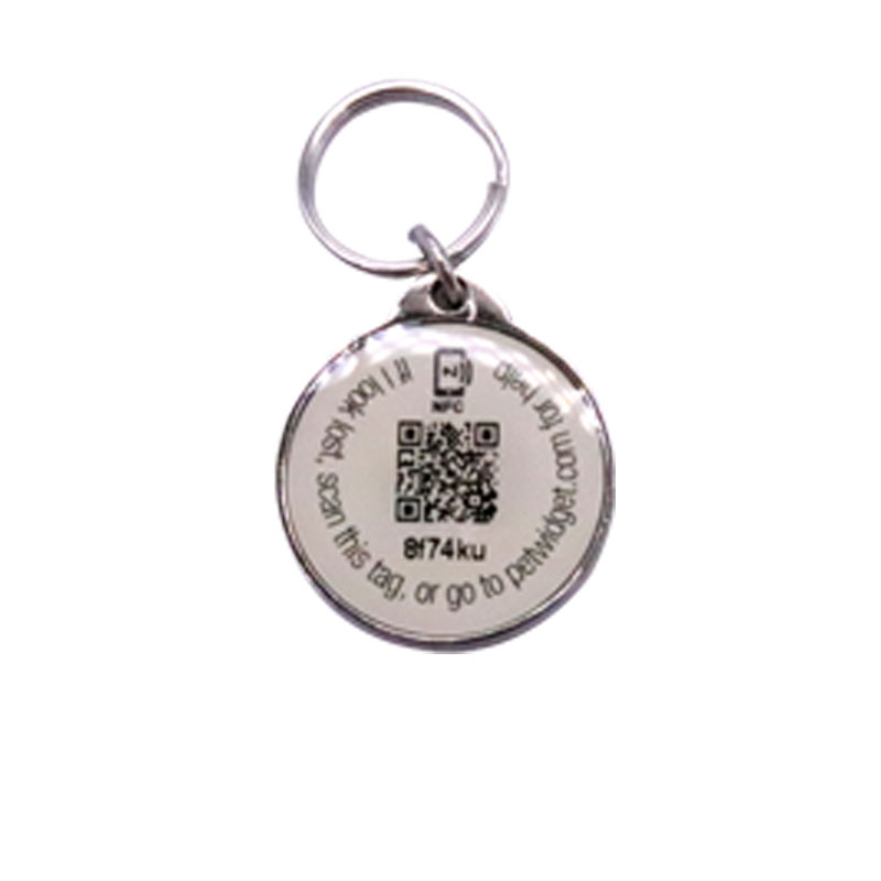 Этикетка для домашних животных с возможностью печати, RFID NFC Qr-код, этикетка для животных из ПВХ + металлическая рамка + поглощающий индивидуальный логотип, водонепроницаемая/Погодостойкая