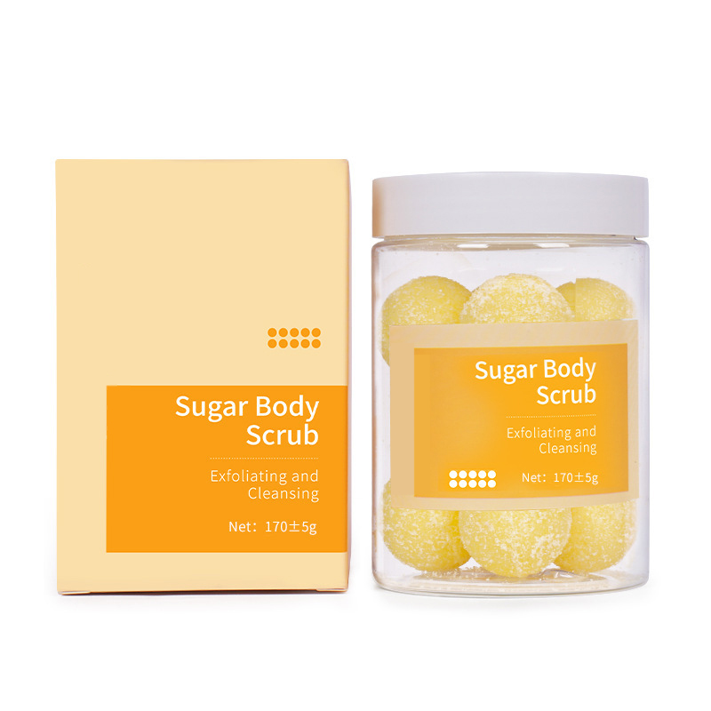 Candy Bath Scrub Ball clean and soften cuticle chicken skin, pull honey peach body scrub cream