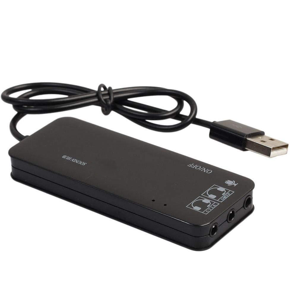 3 порта USB2.0 концентратор с внешним 7,1 канал USB звуковая карта USB аудио адаптер с драйверы не требуются