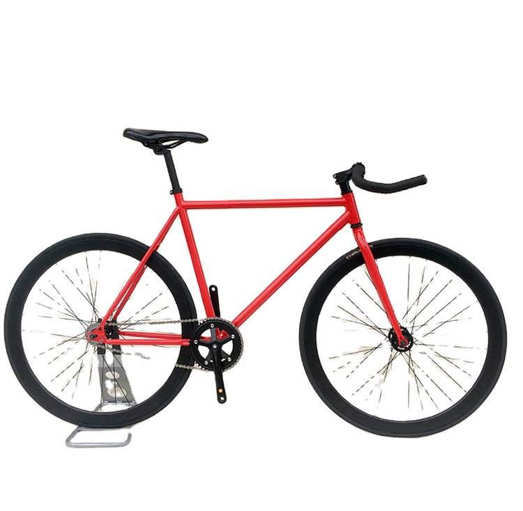 Stock Single Speed Bicycle Fixie Hi-Ten steel Black 700c Fixed Gear Bike/racing bike on road bicycle for adult