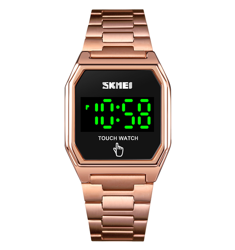 Skmei 1679 оптовая продажа новый дизайн сенсорный экран унисекс светодиодные цифровые часы квадратный браслет из нержавеющей стали мужские наручные часы