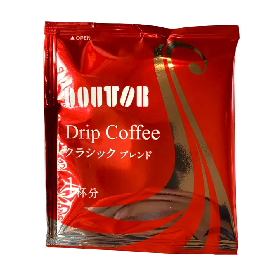 Roasted ground drip filter coffee with different aroma and taste