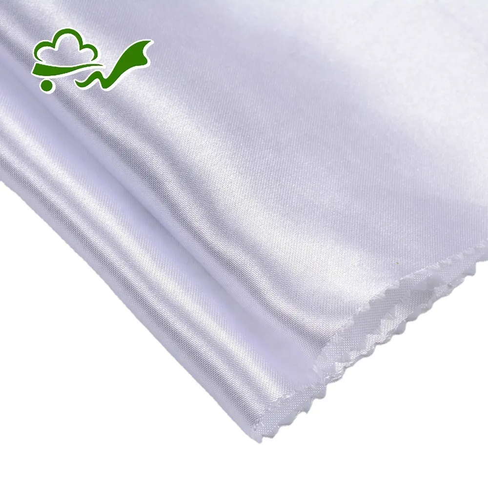 Europe plain dyed bleach white 100 polyester satin coffin lining Fabric