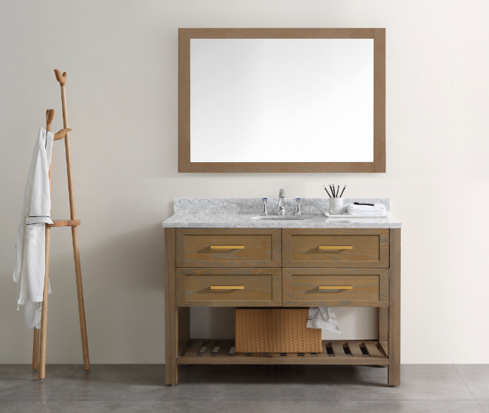Italian bathroom solid wood vanity fancy bathroom vanities cabinet with led mirror