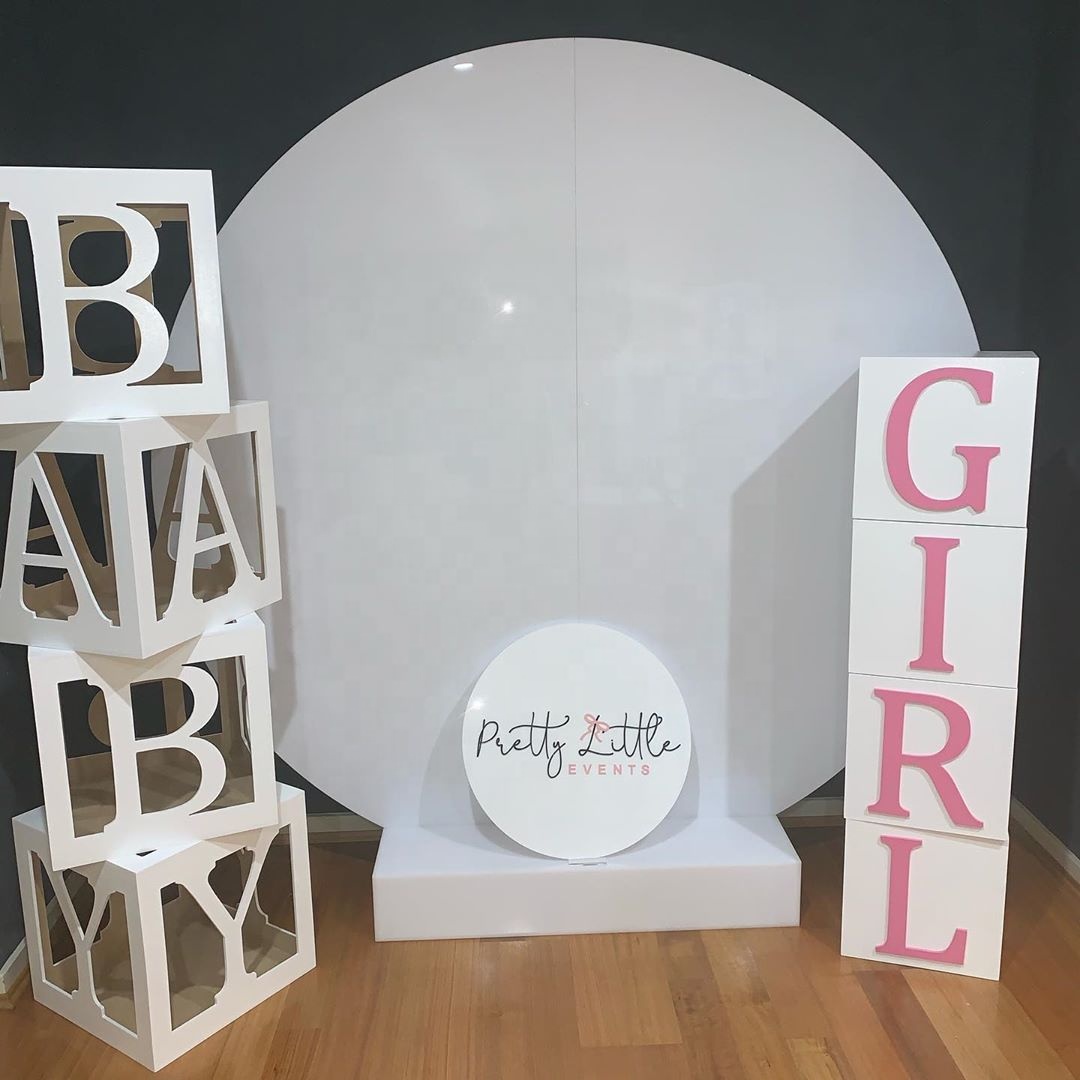2021Iangel Custom Hot Acrylic Wedding Birthday Party Stage with White Background Decoration
