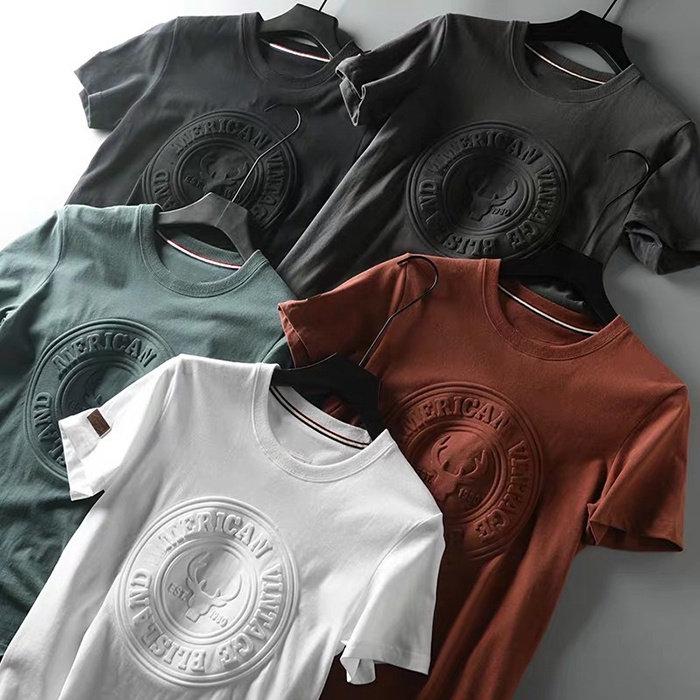T-shirt embossed printing t-shirts for men premium custom embossed t shirt