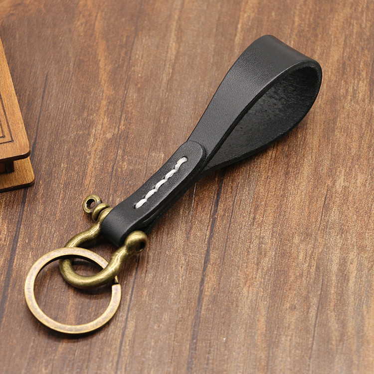 Custom Car Key Chain Key Organizer Vintage Vegetable Tanned Genuine Leather Keychain