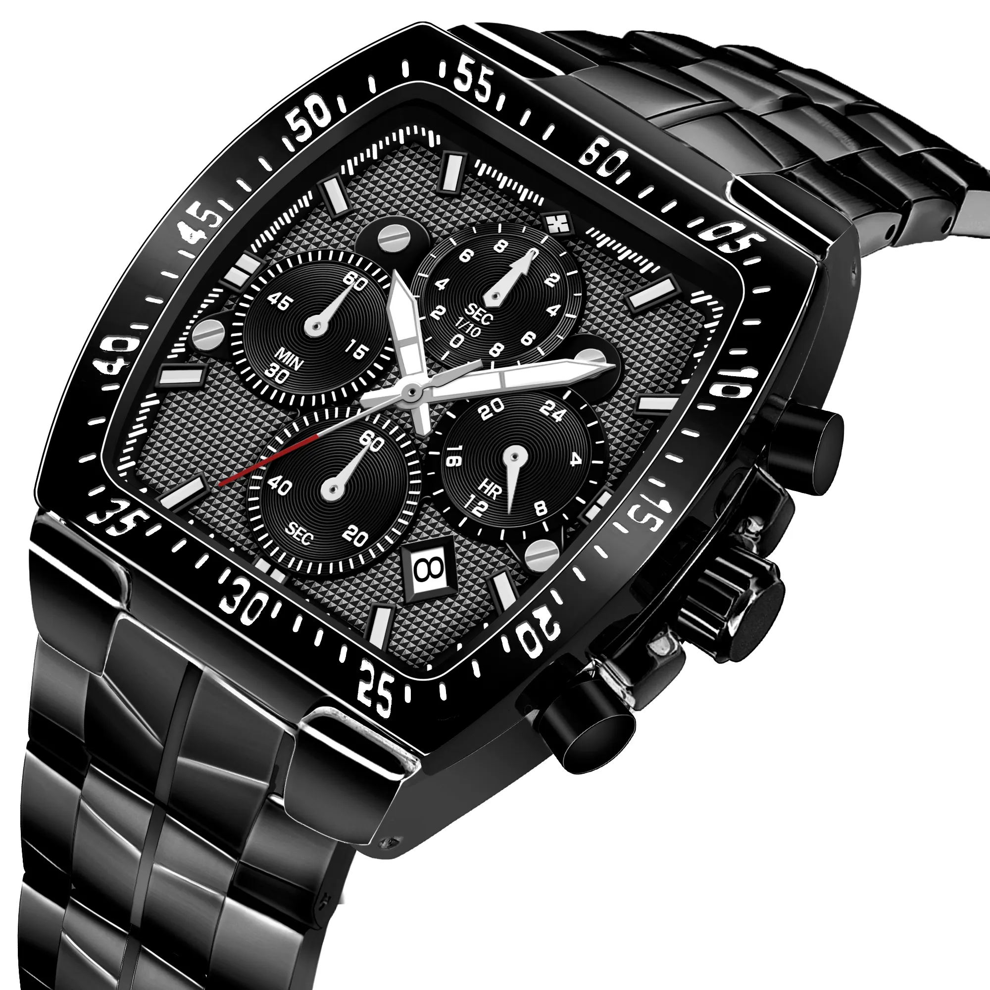 luxury waterproof quartz oem brand watch hands men Business wristwatches four Sub-dials chronograph watches with calendar