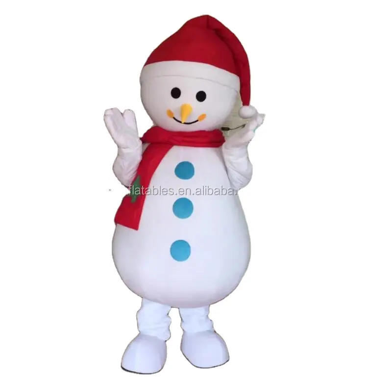 Белый Рождественский костюм снеговика для рождественских украшений. Праздничные костюмы-талисманы на продажу