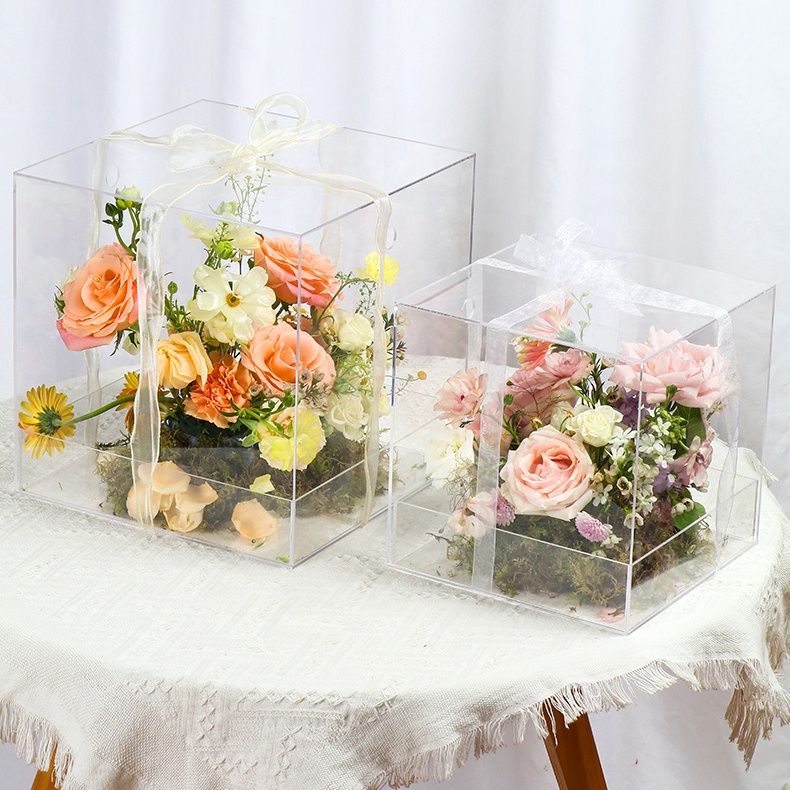 Acrylic transparent flower box Mother's Day bouquet box rose eternal flower box